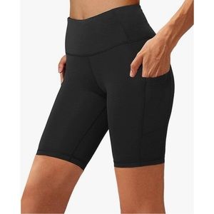 High Waist Biker Short Side Pocket Workout‎ Tummy Control Bike Shorts